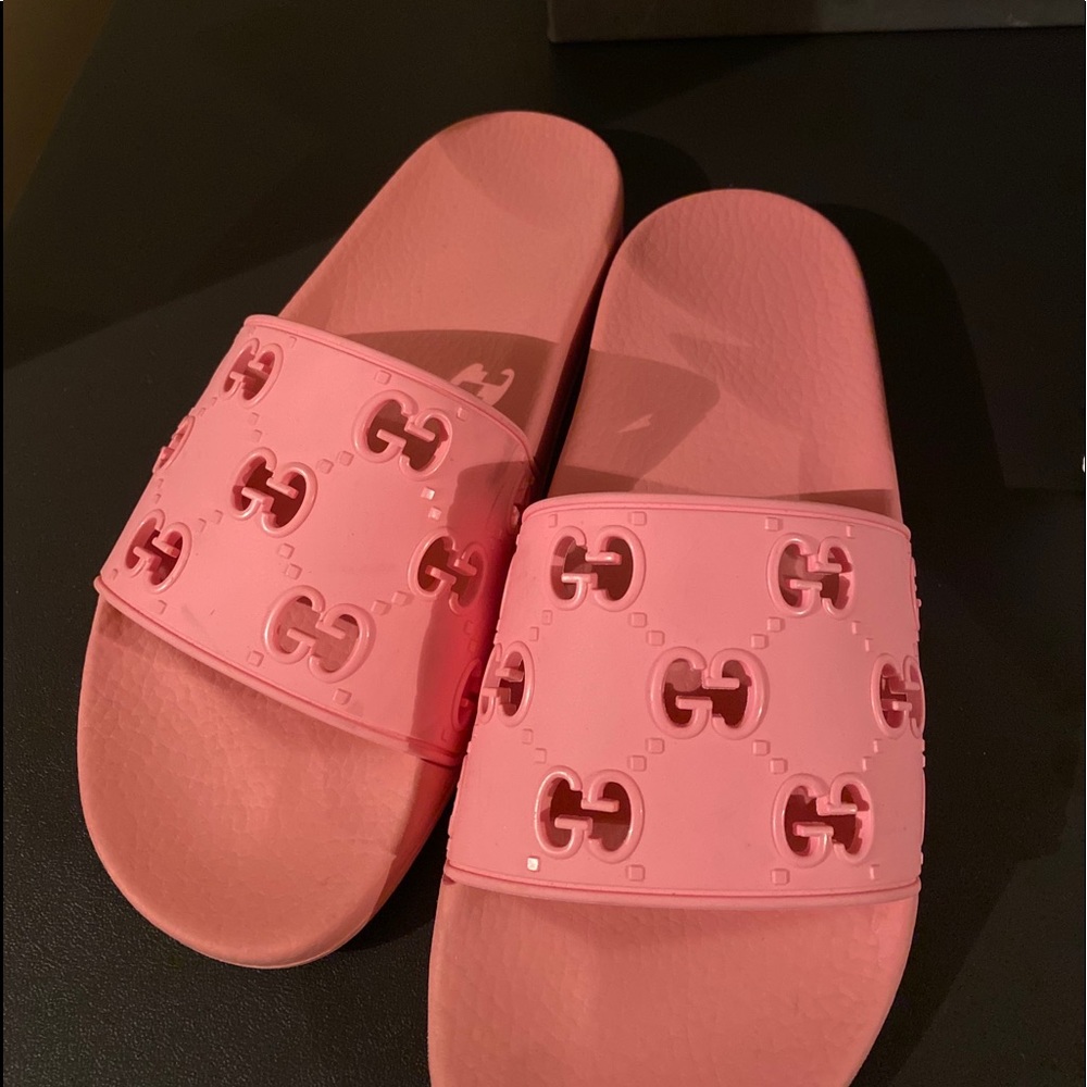 Pink Gucci slides